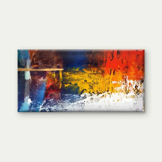 Abstract Red Blue Yellow Wall Art Canvas Office Home Room Framed 120x60cm