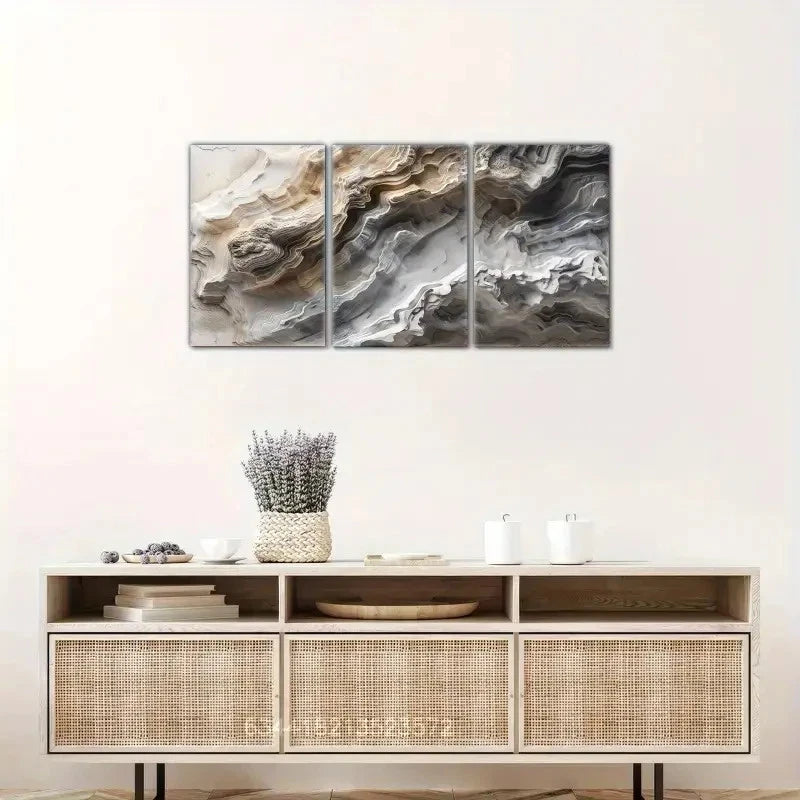 3pcs Aesthetics Abstract Style Art Wall Decoration Metal Print Ready to Hang Art