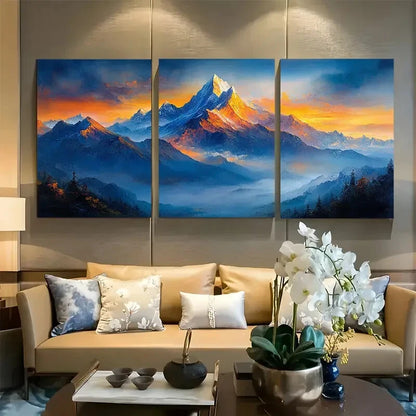 3pcs Annapurna III Mountain Nepal Travel Design Metal Print Ready to Hang Art