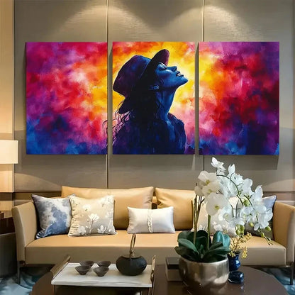 3pcs Woman Opera Singer Watercolor Metal Print Ready to Hang Art