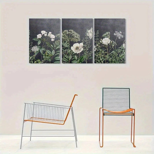 3pcs Vintage Floral Botanical Garden Metal Print Ready to Hang Art