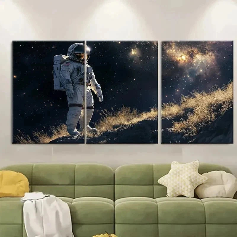 3pcs Galaxy Universe Deep Space GD Wall Art Set Canvas Framed 60x90cm - High Quality Print 100% Australian Made Wall Canvas Ready to Hang