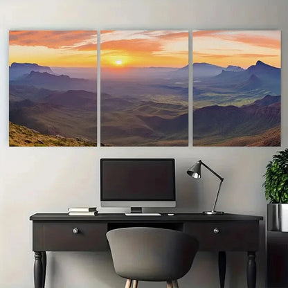 3pcs Big Bend National Park Sunset Metal Print Ready to Hang Art