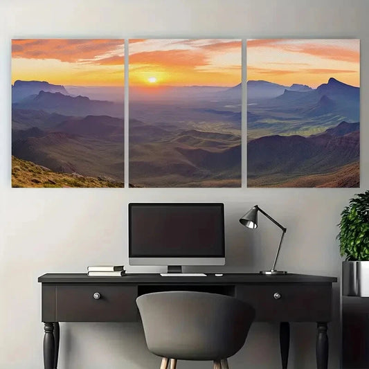 3pcs Big Bend National Park Sunset Metal Print Ready to Hang Art