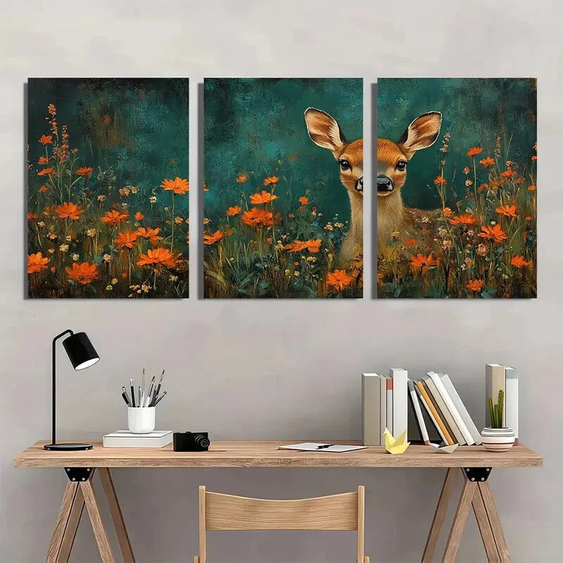 3pcs "The Meadow" by Lisa F, French Metal Print Ready to Hang Art