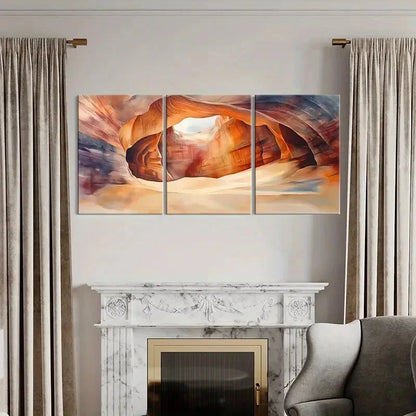 3pcs Abstract Antelope Canyon Nature Landscape Metal Print Ready to Hang Art