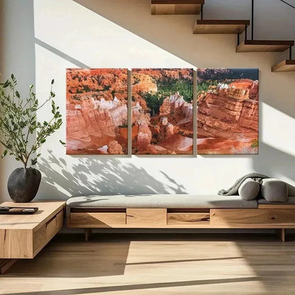 3pcs Mountain Landscape Prints with Sunlit Wall Art Set Canvas Framed 40x60cm - High Quality Print 100% Australian Made Wall Canvas Ready to Hang