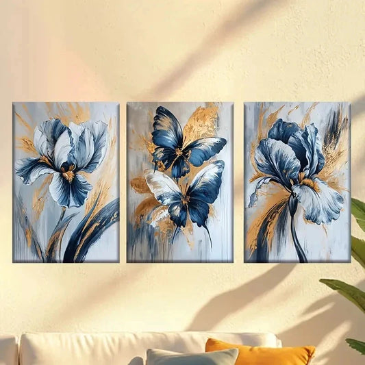 3pcs Luxury butterfly Wall Art Set Canvas Framed 60x90cm - High Quality Print 100% Australian Made Wall Canvas Ready to Hang