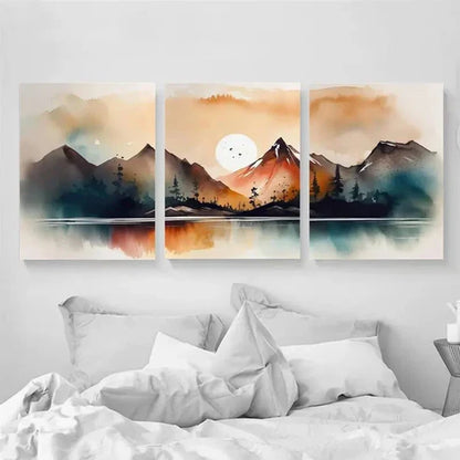 3pcs Mountain Landscape Nature Décor Wall Art Set Canvas Unframed - High Quality Print 100% Australian Made Wall Canvas
