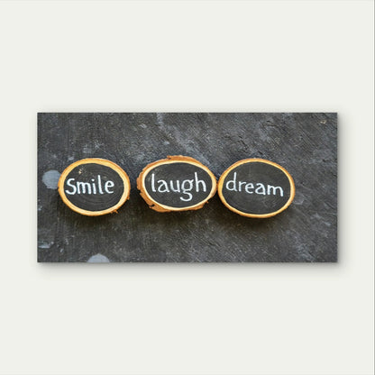 Wood Slices Inspirational Quote Wall Art Canvas Office Home Framed 120x60cm