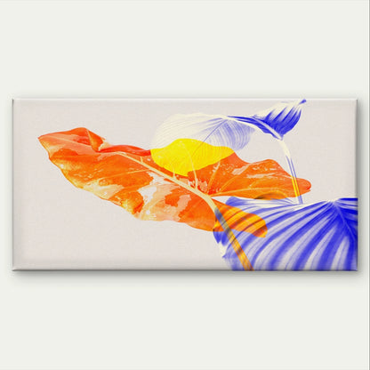 Double Exposure Tropical Leaves Abstract Wall Art Canvas Office Home Framed 120x60cm