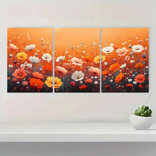 3pcs Abstract Floral Botanical Décor Perfect Wall Art Set Canvas Framed 40x60cm - High Quality Print 100% Australian Made Wall Canvas Ready to Hang
