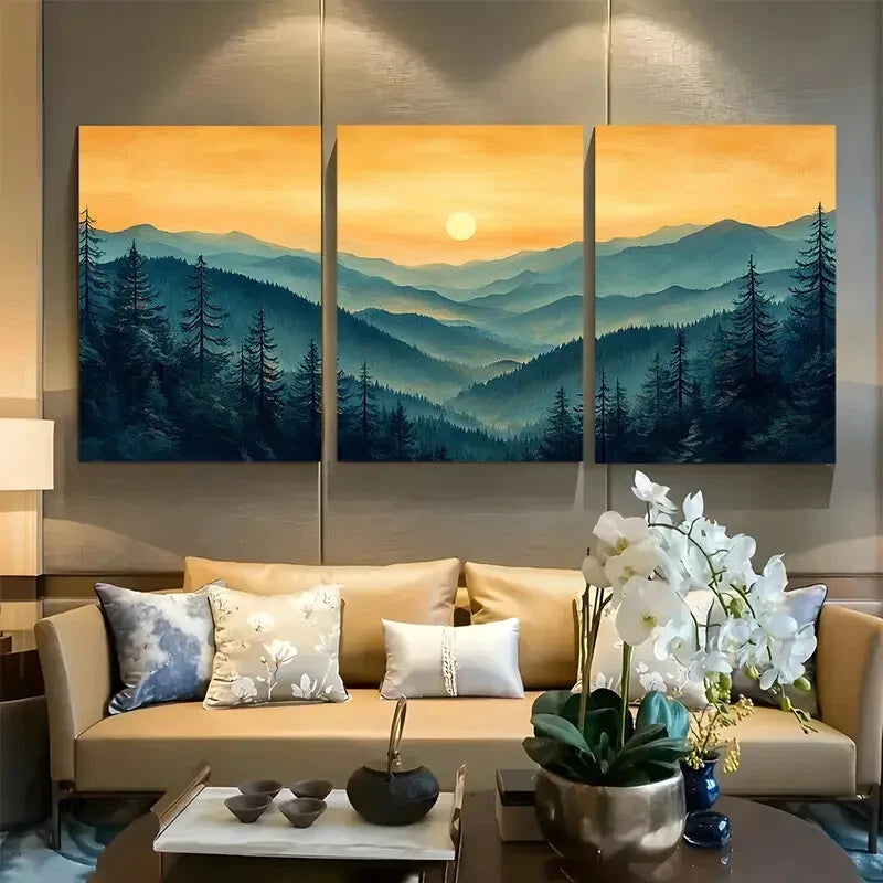 3pcs Smoky Mountains National Park North Carolina Metal Print Ready to Hang Art