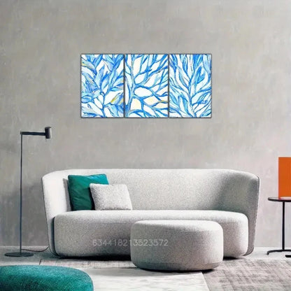 3pcs Turquoise Sea Coast Decoration Metal Print Ready to Hang Art