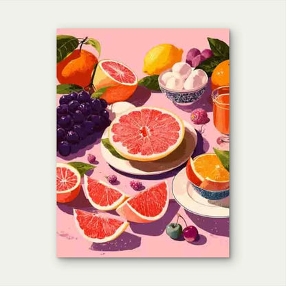 Vintage Citrus & Berry 60x90cm Metal Print Ready to Hang