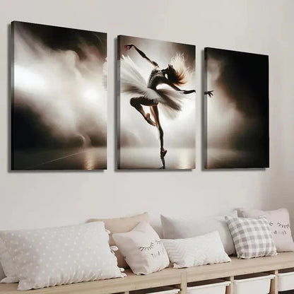 3pcs Ballet Dancing Girl Wall Art Set Canvas Unframed - High Quality Print 100% Australian Made Wall Canvas