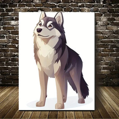 Beautiful alaskan malamuten suitable Painting 40x60cm Metal Print Ready to Hang