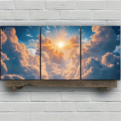 3pcs Beautiful Sky Sunrise Clouds Metal Print Ready to Hang Art