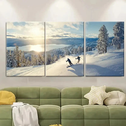 3pcs Lake Tahoe Ski Resort Poster Palisades Metal Print Ready to Hang Art