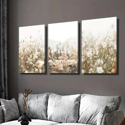 3pcs Scandinavian Countryside Landscape  Wall  Art Set Canvas Unframed - High Quality Print 100% Australian Made Wall Canvas