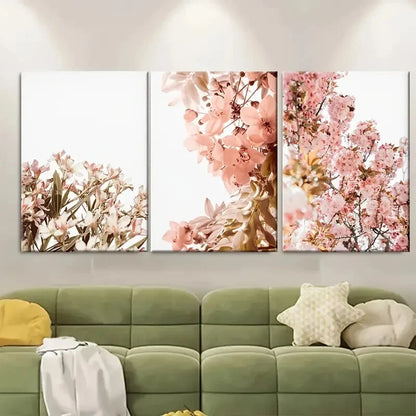 3pcs Decor Cherry Blossom Decor Pink Cherry BlossomMetal Print Ready to Hang Art