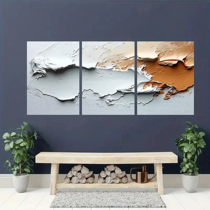3pcs Featuring Original Minimalist Textured Metal Print Ready to Hang Art