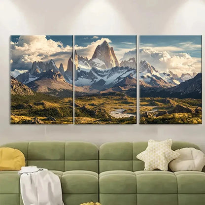 3pcs Mt Fitz Roy Travel Print El Chalten Metal Print Ready to Hang Art