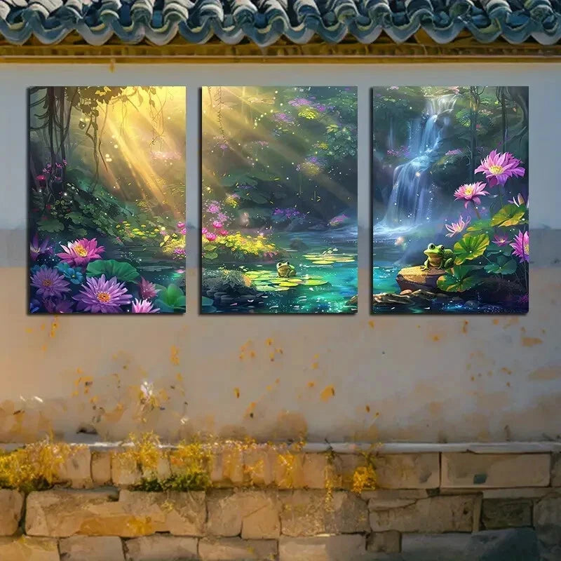 3pcs Vibrant Beautiful Spring Garden Metal Print Ready to Hang Art