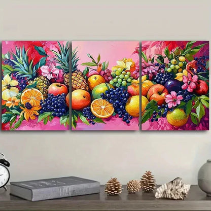 3pcs Various Fruits Wall Art Set Canvas Unframed – High Quality Print 100% Australian Made Wall Canvas