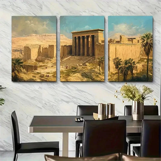3pcs Nineveh Assyria Vintage Style Metal Print Ready to Hang Art