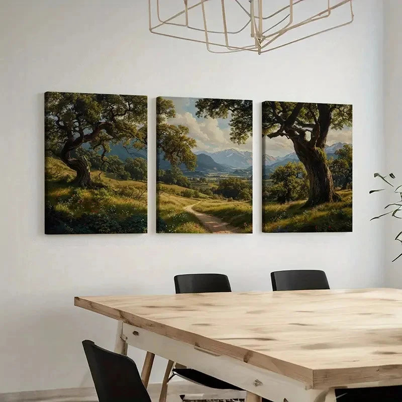 3pcs  Serene Mountain & Forest Landscape  Wall Art Set Canvas Framed 40x60cm - High Quality Print 100% Australian Made Wall Canvas Ready to Hang