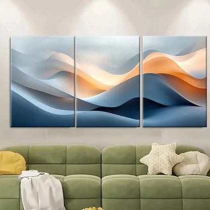 3pcs Abstract Minimalist Soft Shapes Metal Print Ready to Hang Art