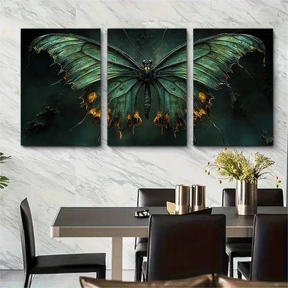 3pcs Butterfly Canvas Abstract Skeletal F Wall Art Set Canvas Framed 60x90cm - High Quality Print 100% Australian Made Wall Canvas Ready to Hang