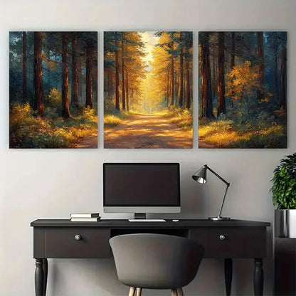 3pcs Redwood Forest California Landscape Metal Print Ready to Hang Art