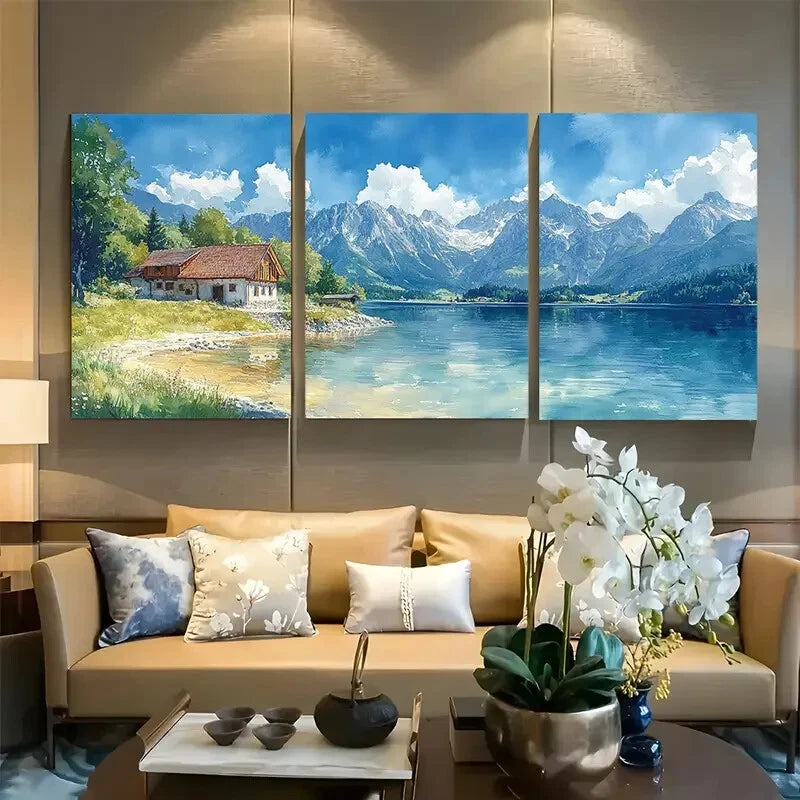 3pcs Salzkammergut Travel Austria Metal Print Ready to Hang Art