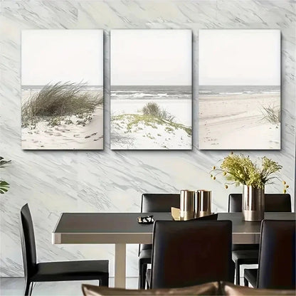 3pcs Nature Print Art Modern Minimalist Poster Metal Print Ready to Hang Art