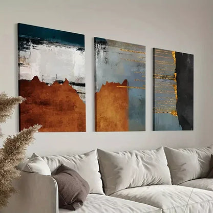 3pcs Mid Century Modern Sage Green Bold Canvas Framed 60x90cm - High Quality Print 100% Australian Made Wall Canvas Ready to Hang