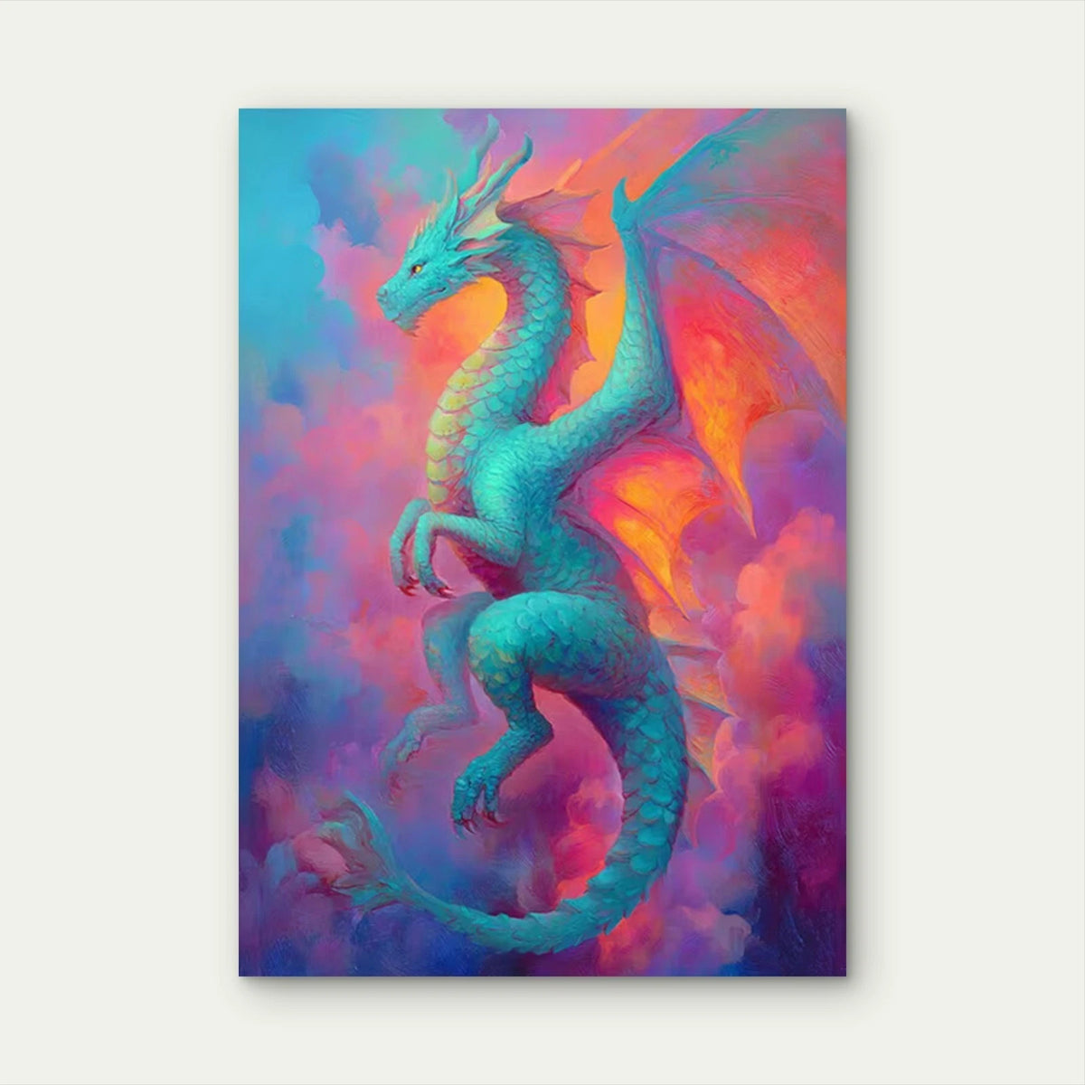 Magical Enchanted Dragon Metal Print Ready to Hang