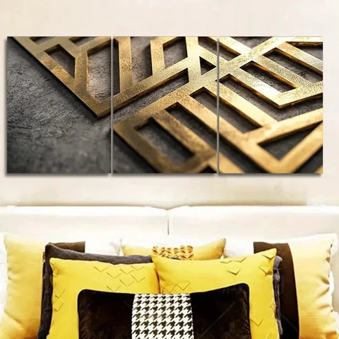 3pcs Complex Geometric Pattern Wall Art Canvas Unframed - High Quality Print 100% Australian Made Wall Canvas
