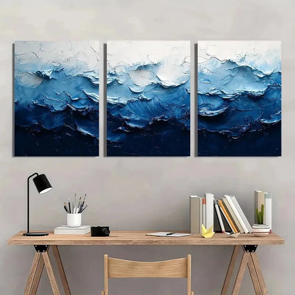 3pcs Acrylic Black and White Abstract Painting Metal Print Ready to Hang Art