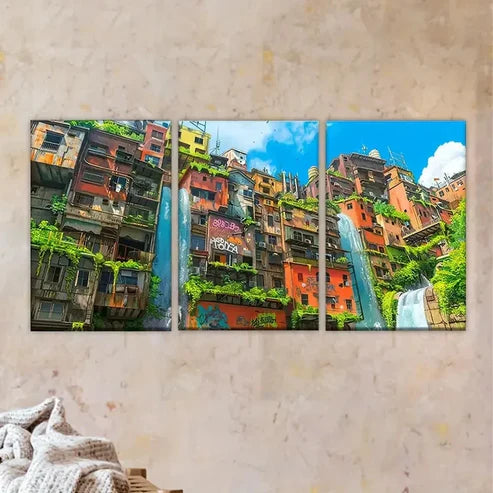 3pcs Concept Art Future City Wall Art Set Canvas Unframed - High Quality Print 100% Australian Made Wall Canvas - Bella Home Decor