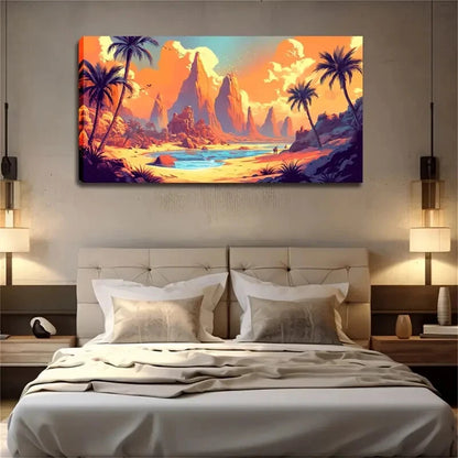 Modern Minimalist Rock Peaks Wall Art Canvas Office Home Room Framed 120x60cm