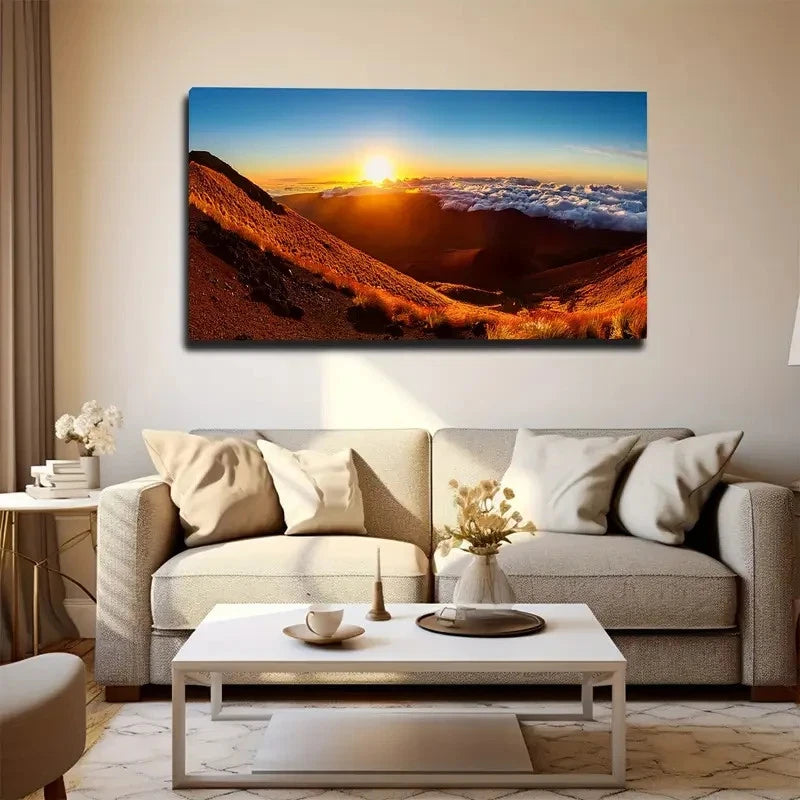 Magnificent Sunrise Nature Wall Art Canvas Office Home Room Framed 120x60cm