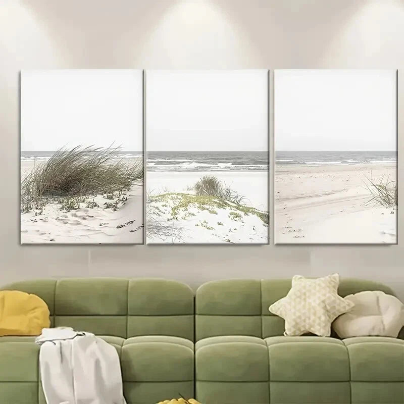 3pcs Nature Print Art Modern Minimalist Poster Metal Print Ready to Hang Art