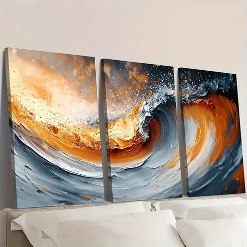 3pcs Brown Abstract Texture AT Wall Art Canvas Unframed – High Quality Print 100% Australian Made Wall Canvas