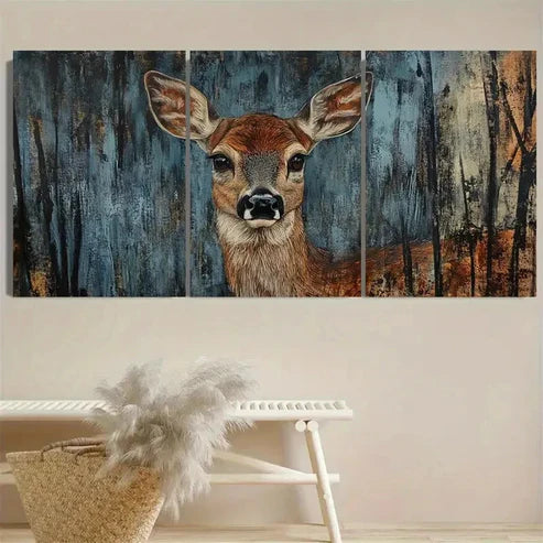 3pcs Urban Deer Wall Art Set Canvas Unframed - High Quality Print 100% Australian Made Wall Canvas