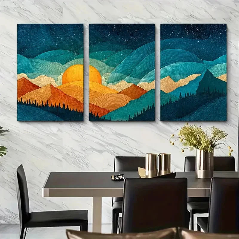 3pcs Abstract Dolce Far Vintage Perfect Wall Art Set Canvas Framed 40x60cm - High Quality Print 100% Australian Made Wall Canvas Ready to Hang