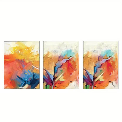 3pcs Pink Orange, Multi Color from Watercolor Wall Art Set Canvas Framed 40x60cm - High Quality Print 100% Australian Made Wall Canvas Ready to Hang