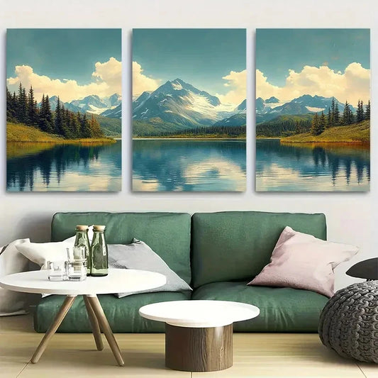 3pcs Katmai National Park, Alaska Travel Metal Print Ready to Hang Art