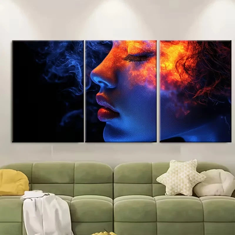 3pcs Vibrant Illuminations Person Metal Print Ready to Hang Art